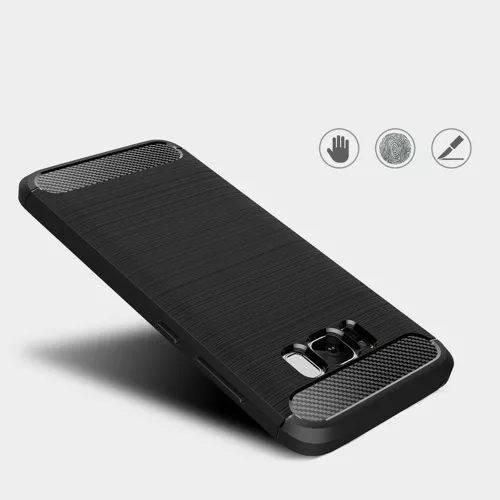 Techsuit - Carbon szilikon tok - Samsung Galaxy S8 - Fekete