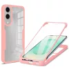 Techsuit - ColorVerse 360 tok kijelzővédővel - Samsung Galaxy S25 Edge - Rózsaszín