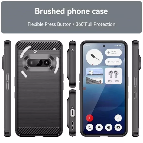 Techsuit - Carbon szilikon tok - Nothing Phone (3a) - Kék