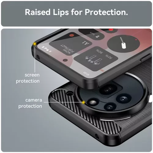 Techsuit - Carbon szilikon tok - Nothing Phone (3a) Pro - Fekete