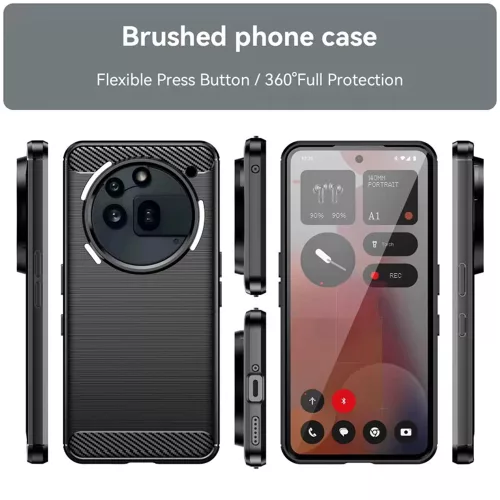 Techsuit - Carbon szilikon tok - Nothing Phone (3a) Pro - Kék