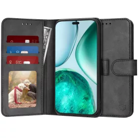 Techsuit - Diary Book kinyitható tok - Honor X8c - Fekete