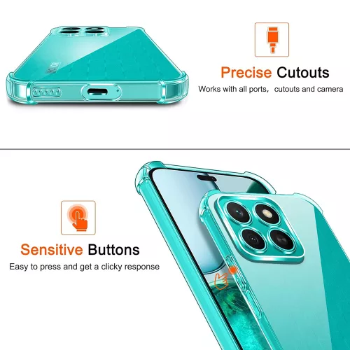 Techsuit - Shockproof Átlátszó Ütésálló Szilikon tok - Honor X8c - Átlátszó