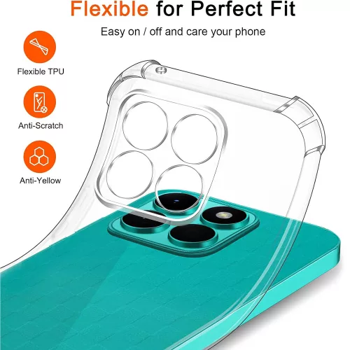 Techsuit - Shockproof Átlátszó Ütésálló Szilikon tok - Honor X8c - Átlátszó