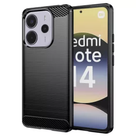   Techsuit - Carbon szilikon tok - Xiaomi Redmi Note 14 4G (Standard) - Fekete