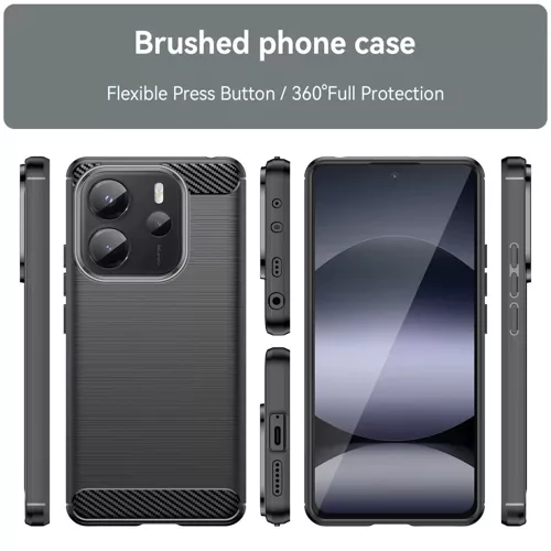 Techsuit - Carbon szilikon tok - Xiaomi Redmi Note 14 4G (Standard) - Kék