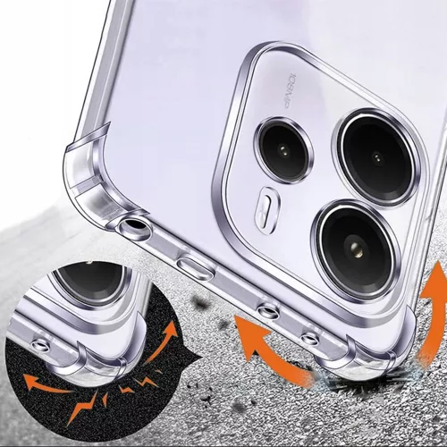 Techsuit - Shockproof Átlátszó Ütésálló Szilikon tok - Xiaomi Redmi Note 14 4G (Standard) - Átlátszó