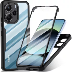   Techsuit - ColorVerse 360 tok kijelzővédővel - Xiaomi Redmi Note 14 4G (Standard) - Fekete