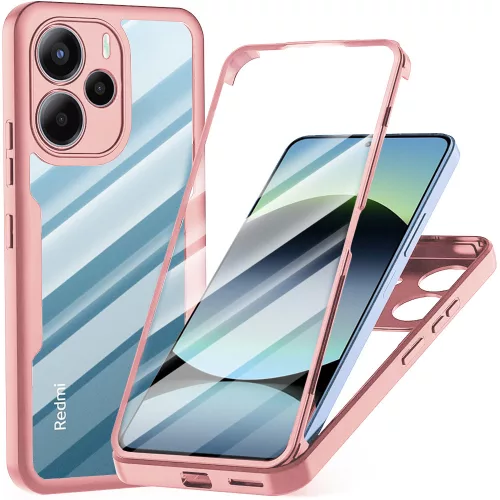 Techsuit - ColorVerse 360 tok kijelzővédővel - Xiaomi Redmi Note 14 4G (Standard) - Rózsaszín