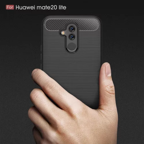 Techsuit - Carbon szilikon tok - Huawei Mate 20 lite - Fekete