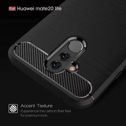 Techsuit - Carbon szilikon tok - Huawei Mate 20 lite - Fekete