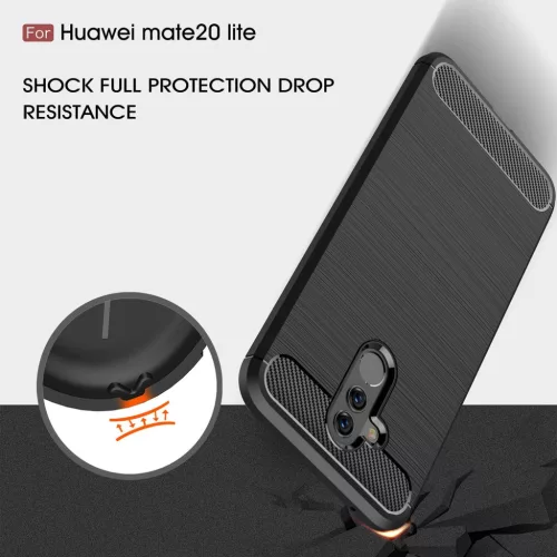 Techsuit - Carbon szilikon tok - Huawei Mate 20 lite - Fekete