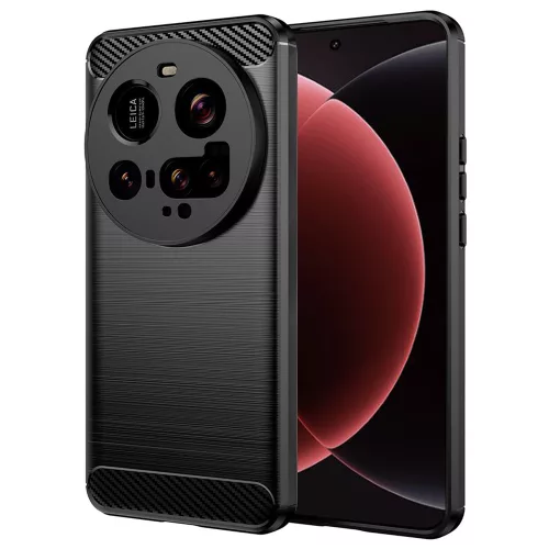 Techsuit - Carbon szilikon tok - Xiaomi 15 Ultra - Fekete