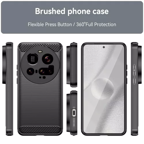 Techsuit - Carbon szilikon tok - Xiaomi 15 Ultra - Fekete