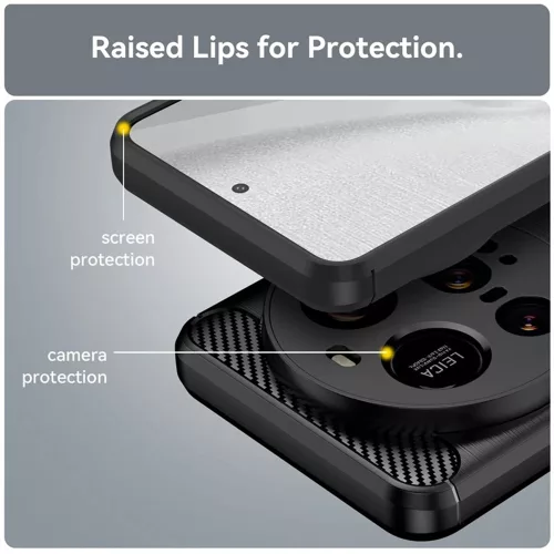 Techsuit - Carbon szilikon tok - Xiaomi 15 Ultra - Fekete
