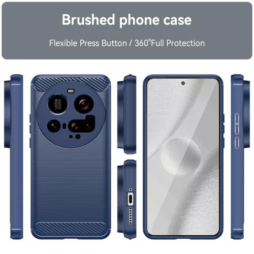 Techsuit - Carbon szilikon tok - Xiaomi 15 Ultra - Kék