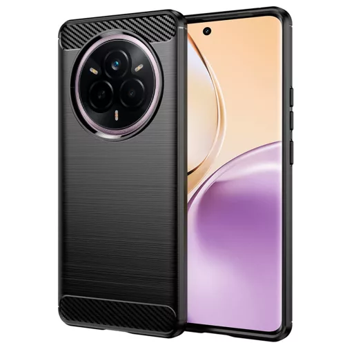 Techsuit - Carbon szilikon tok - Realme 14 Pro - Fekete