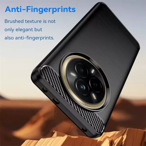 Techsuit - Carbon szilikon tok - Realme 14 Pro - Fekete