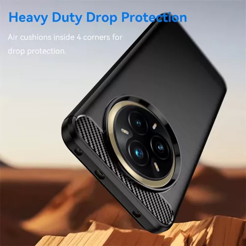 Techsuit - Carbon szilikon tok - Realme 14 Pro+ - Fekete