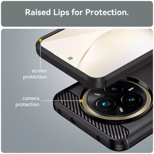 Techsuit - Carbon szilikon tok - Realme 14 Pro+ - Fekete