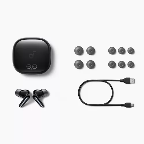 Anker - Vezeték nélküli fülhallgató SoundCore Liberty 4 Pro NC (A3954GF1) - Bluetooth 5.3, ANC, Nagy felbontású hangzás, LDAC, TWS - Fényes fekete