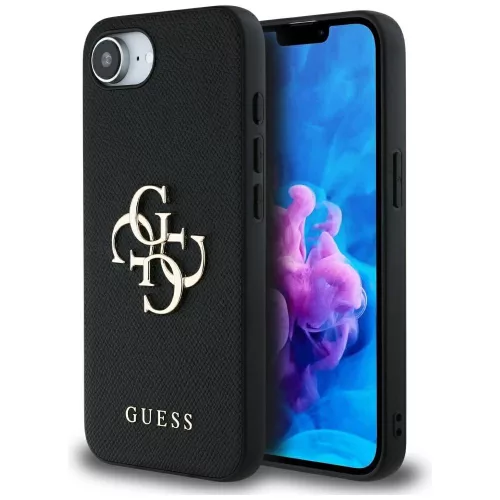 Guess - Hardcase 4G Grained Big and Classic Logo (GUHCPSE4PGT4MBK) - iPhone 16e / iPhone 17e - Black