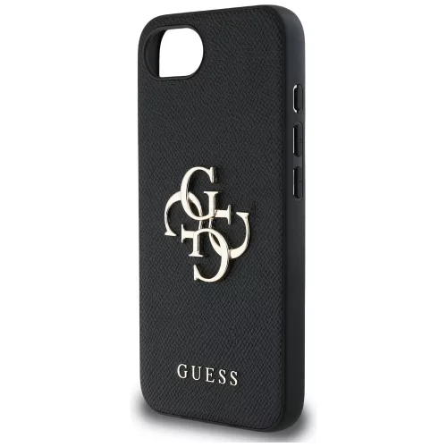 Guess - Keménytok 4G Szemcsézett Nagy és Klasszikus Logó (GUHCPSE4PGT4MBK) - iPhone 16e / iPhone 17e - Fekete
