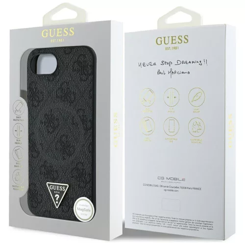 Guess - 4G Ring Triangle Logo MagSafe (GUHMPSE4P4TDPK) - iPhone 16e / iPhone 17e - Black