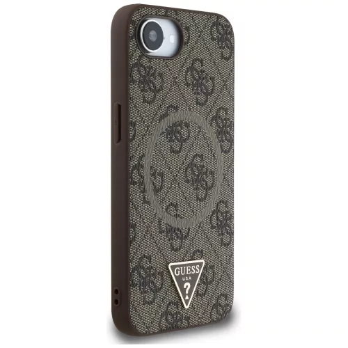 Guess - 4G Ring Triangle Logo MagSafe (GUHMPSE4P4TDPW) - iPhone 16e / iPhone 17e - Brown