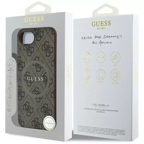 Guess - 4G Ring Classic Logo MagSafe (GUHMPSE4G4GFRW) - iPhone 16e / iPhone 17e - Brown