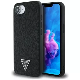   Guess - Grained PU Triangle Logo MagSafe (GUHMPSE4PGTSPSK) - iPhone 16e / iPhone 17e - Black