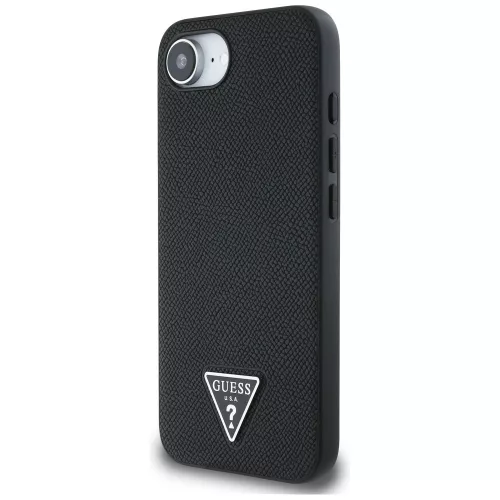 Guess - Grained PU Triangle Logo MagSafe (GUHMPSE4PGTSPSK) - iPhone 16e / iPhone 17e - Black
