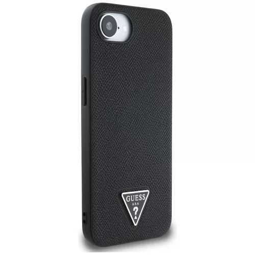 Guess - Grained PU Triangle Logo MagSafe (GUHMPSE4PGTSPSK) - iPhone 16e / iPhone 17e - Black