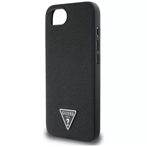 Guess - Grained PU Triangle Logo MagSafe (GUHMPSE4PGTSPSK) - iPhone 16e / iPhone 17e - Black