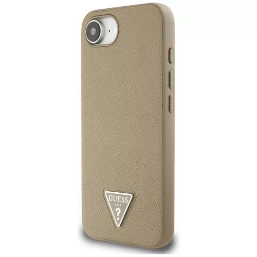 Guess - Grained PU Triangle Logo MagSafe (GUHMPSE4PGTSPSW) - iPhone 16e / iPhone 17e - Brown