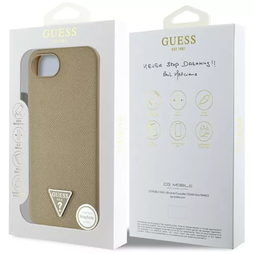 Guess - PU Háromszög Logó MagSafe (GUHMPSE4PGTSPSW) - iPhone 16e / iPhone 17e - Barna