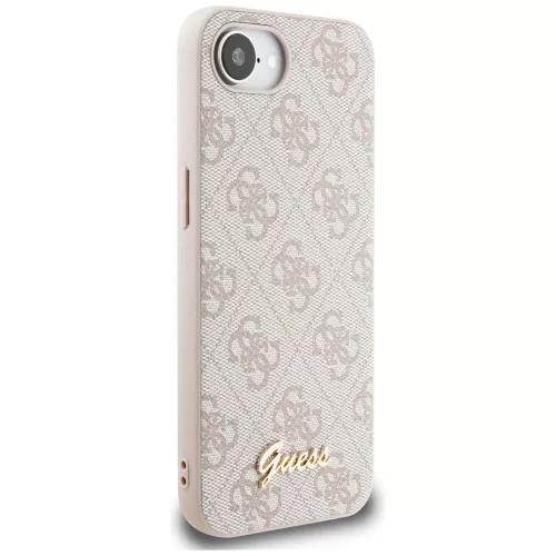 Guess - Keménytok 4G Felirat Logó (GUHMPSE4HG4SHP) - iPhone 16e / iPhone 17e - Rózsaszín