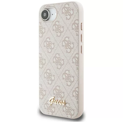 Guess - Keménytok 4G Felirat Logó (GUHMPSE4HG4SHP) - iPhone 16e / iPhone 17e - Rózsaszín