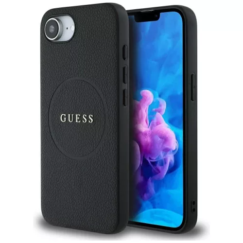 Guess - Grained Gold Ring MagSafe (GUHMPSE4PGHSMMK) - iPhone 16e / iPhone 17e - Black