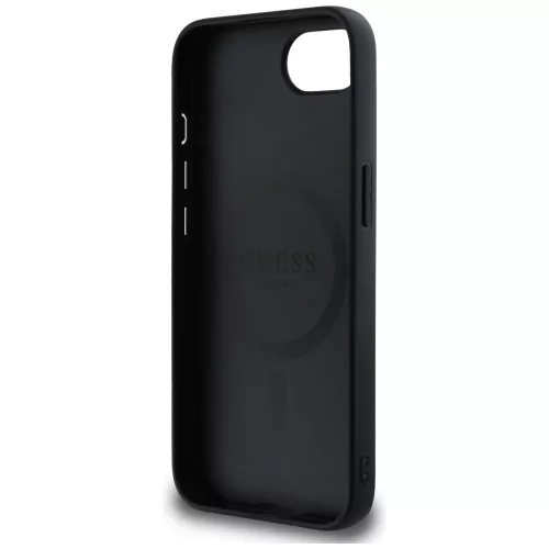 Guess - Grained Gold Ring MagSafe (GUHMPSE4PGHSMMK) - iPhone 16e / iPhone 17e - Black