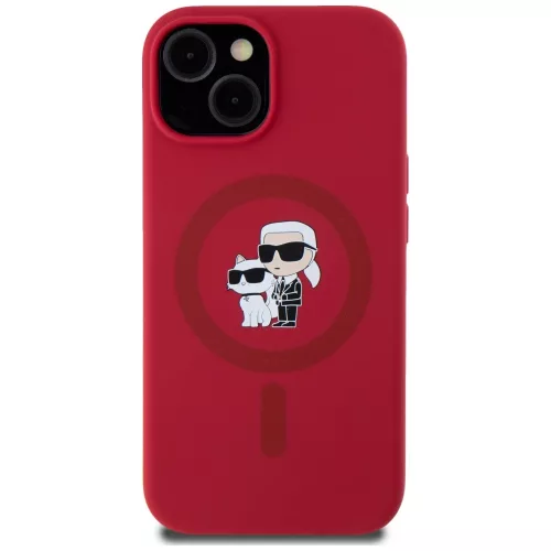 Karl Lagerfeld - Silicone MagSafe (KLHMP15SSCMKCRHR) - iPhone 15 - Red Karl&Choupette