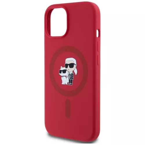 Karl Lagerfeld - Silicone MagSafe (KLHMP15SSCMKCRHR) - iPhone 15 - Red Karl&Choupette