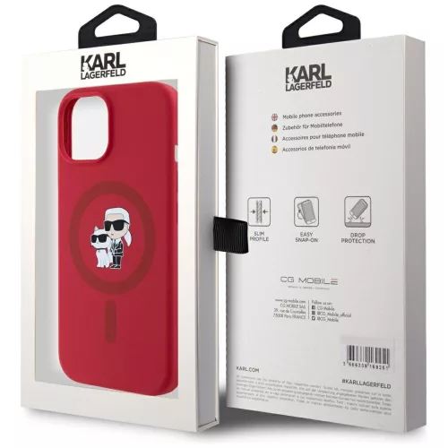 Karl Lagerfeld - Silicone MagSafe (KLHMP15SSCMKCRHR) - iPhone 15 - Red Karl&Choupette