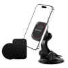 Techsuit - Autós tartó MagGrip (S6) - Műszerfalra, Mágneses tapadás, 360° forgás, Tapadókorong, 2 Metal Plates - Black/Red
