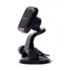 Techsuit - Autós tartó MagGrip (S6) - Műszerfalra, Mágneses tapadás, 360° forgás, Tapadókorong, 2 Metal Plates - Black/Red