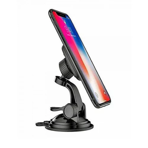 Techsuit - Autós tartó MagGrip (S6) - Műszerfalra, Mágneses tapadás, 360° forgás, Tapadókorong, 2 Metal Plates - Black/Red