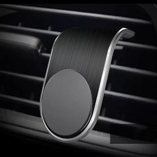 Techsuit - Autós tartó AirGrip (S7) - Waterfall-Shaped, Mágneses Biztos tartás Szellőzőrácsra, Szorítókarok - Black / Silver