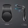 Techsuit - Autós tartó AirGrip (S7) - Waterfall-Shaped, Mágneses Biztos tartás Szellőzőrácsra, Szorítókarok - Black / Silver