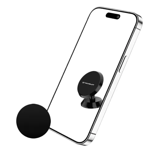 Techsuit - Autós tartó TinyGrip (S10) - Universal Mágneses Mobile Mount, with Metal Plate, Erős mágnes - Black