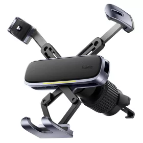   Baseus - Autós tartó (C40483401813-00) Phone/Tablet, Leather Finish, Retractable Arms, Auto Clamping  - Black Silver